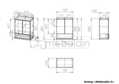 размеры Комод Мебелайн 3