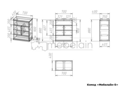 Комод Мебелайн 5 размеры